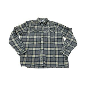 Patagonia Men's Plaid Button-Down Shirt - Navy & Cream